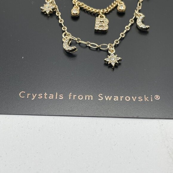 NWT White House Black Market Swarovski Crystal "B" Celestial Charm Necklace - Picture 4 of 10